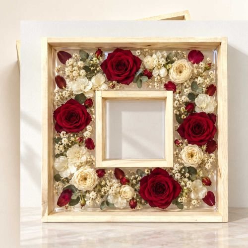 Wedding Varmala Preservation 2 Part Wooden Frame For Resin hover