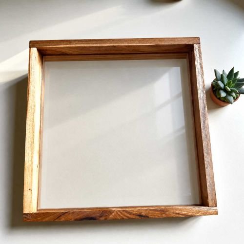 Wedding Varmala Preservation Wooden Square Frame With Acrylic Base For Resin