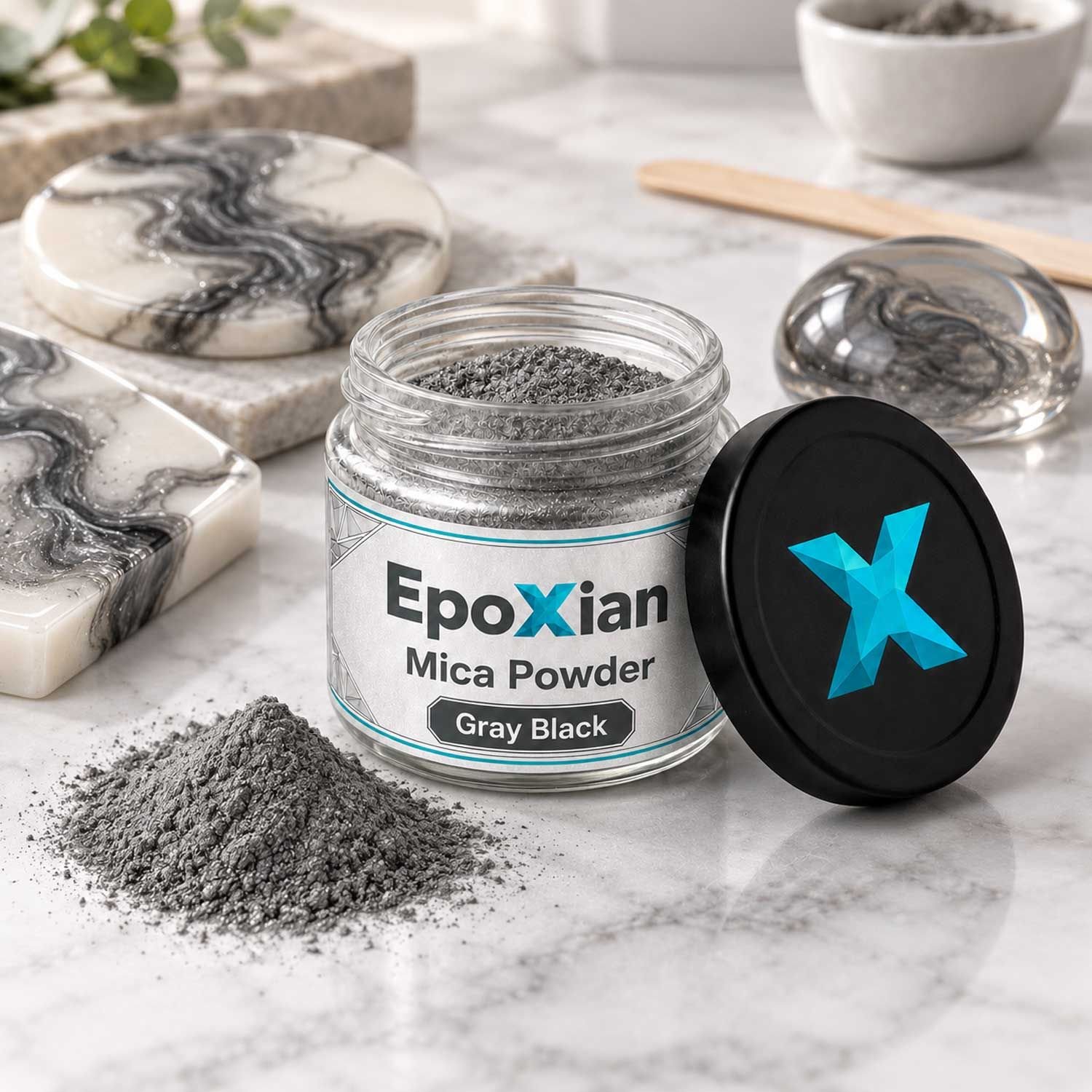 Gray Black Mica Powder For Resin Art