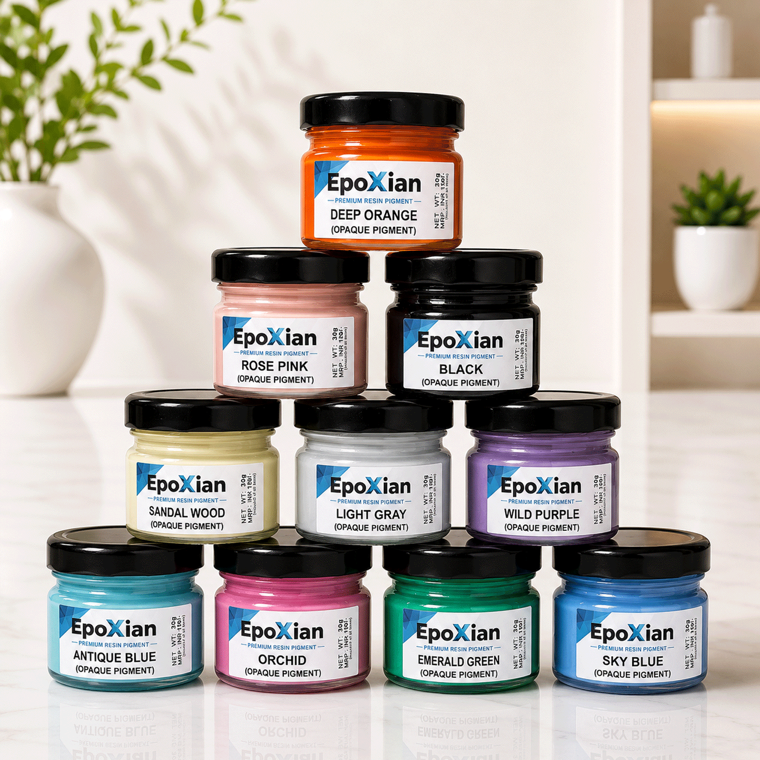 Opaque Resin Pigment Vibrant Rainbow Collection Of  Set 10 Color