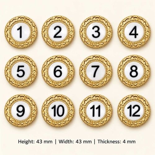 Vintage Round Clock Numbers Golden hover