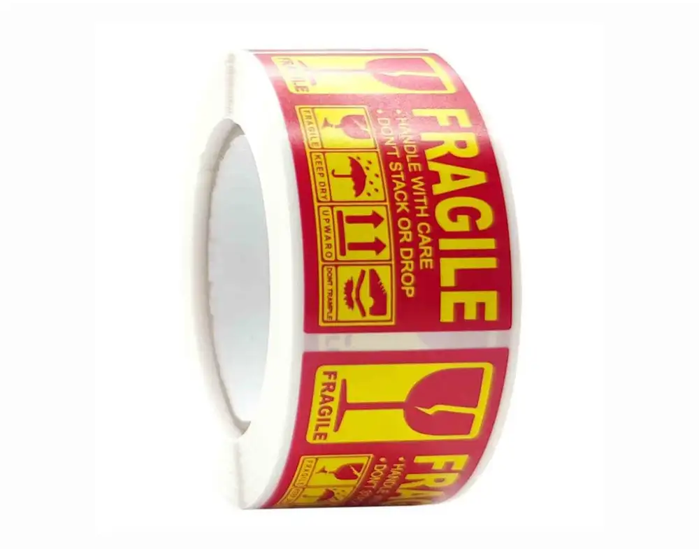 Fragile Lable Tap Yellow