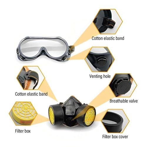 Respiratory Mask – Reusable Safety Mask With Filters For Epoxy & Craft Use hover