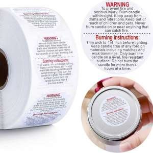 Candle Jar Warning Sticker