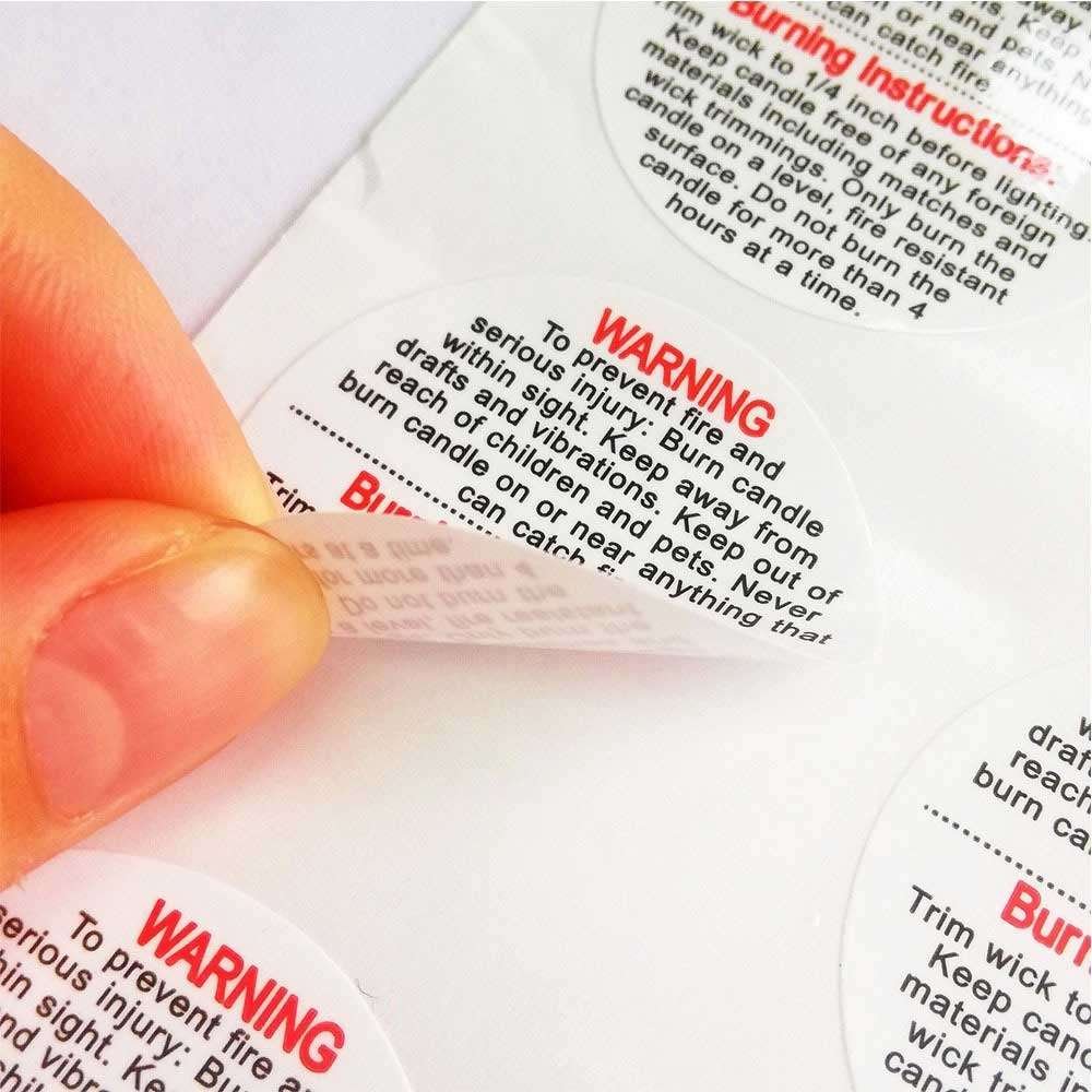 Candle Jar Warning Sticker hover