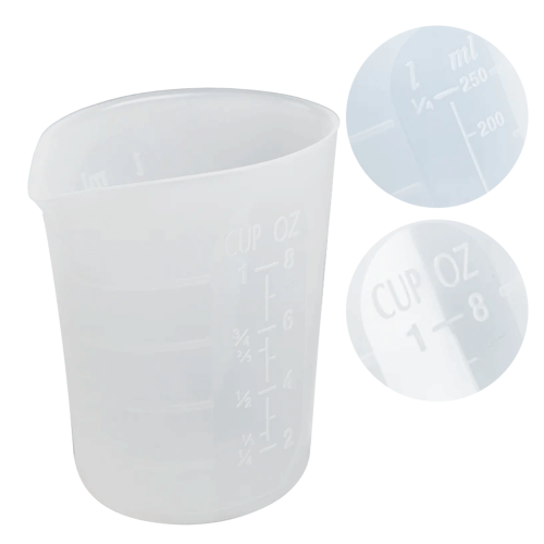 Silicone Resin Measuring Cup – 250ml Reusable Mixing Cup For Epoxy & Crafts hover