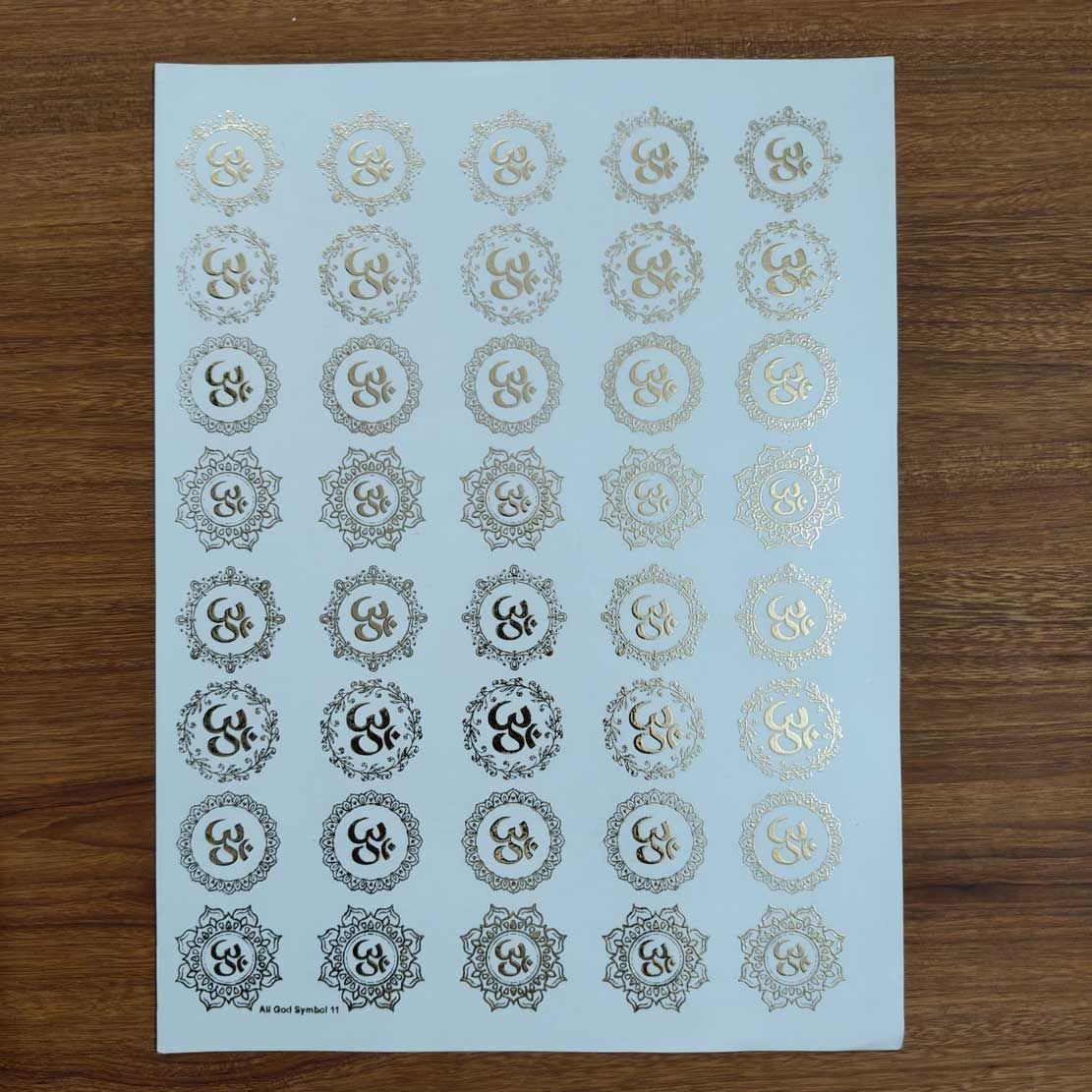 All God Symbols Embossed Insert Sticker Sheet A/4 (TR442)