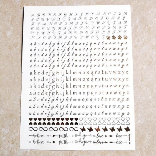 Alphabet Embosed Insert Sheet For Resin Art (A4 Size)