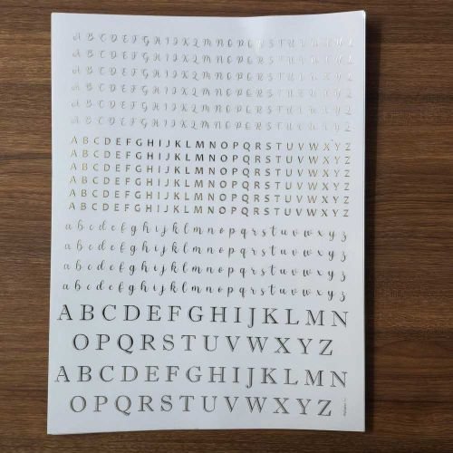 Alphabet Embosed Insert Sheet For Resin Art (A4 Size)