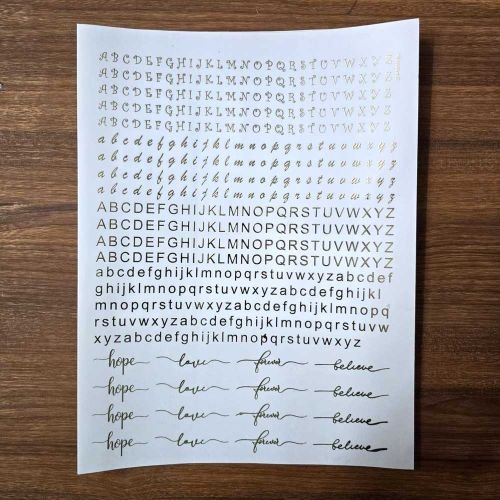 Alphabet Embosed Insert Sheet For Resin Art (A4 Size)