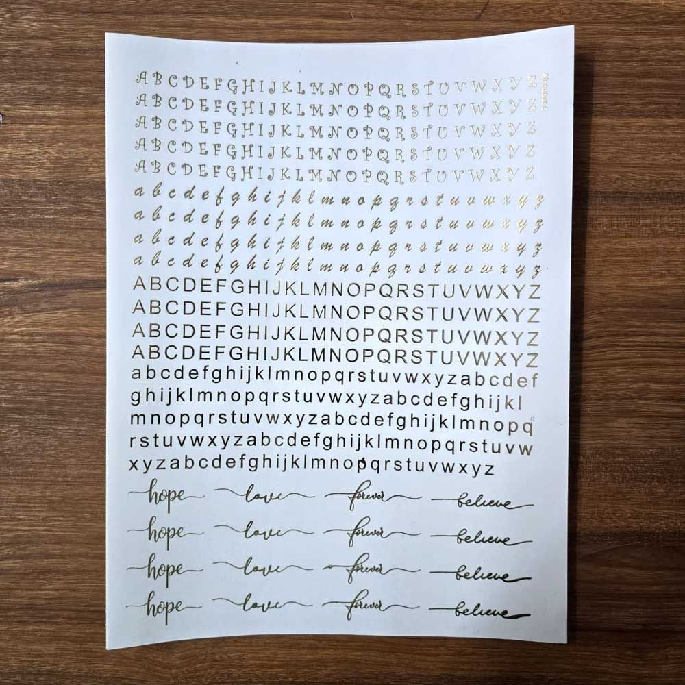 Alphabet Embosed Insert Sheet For Resin Art (A4 Size)
