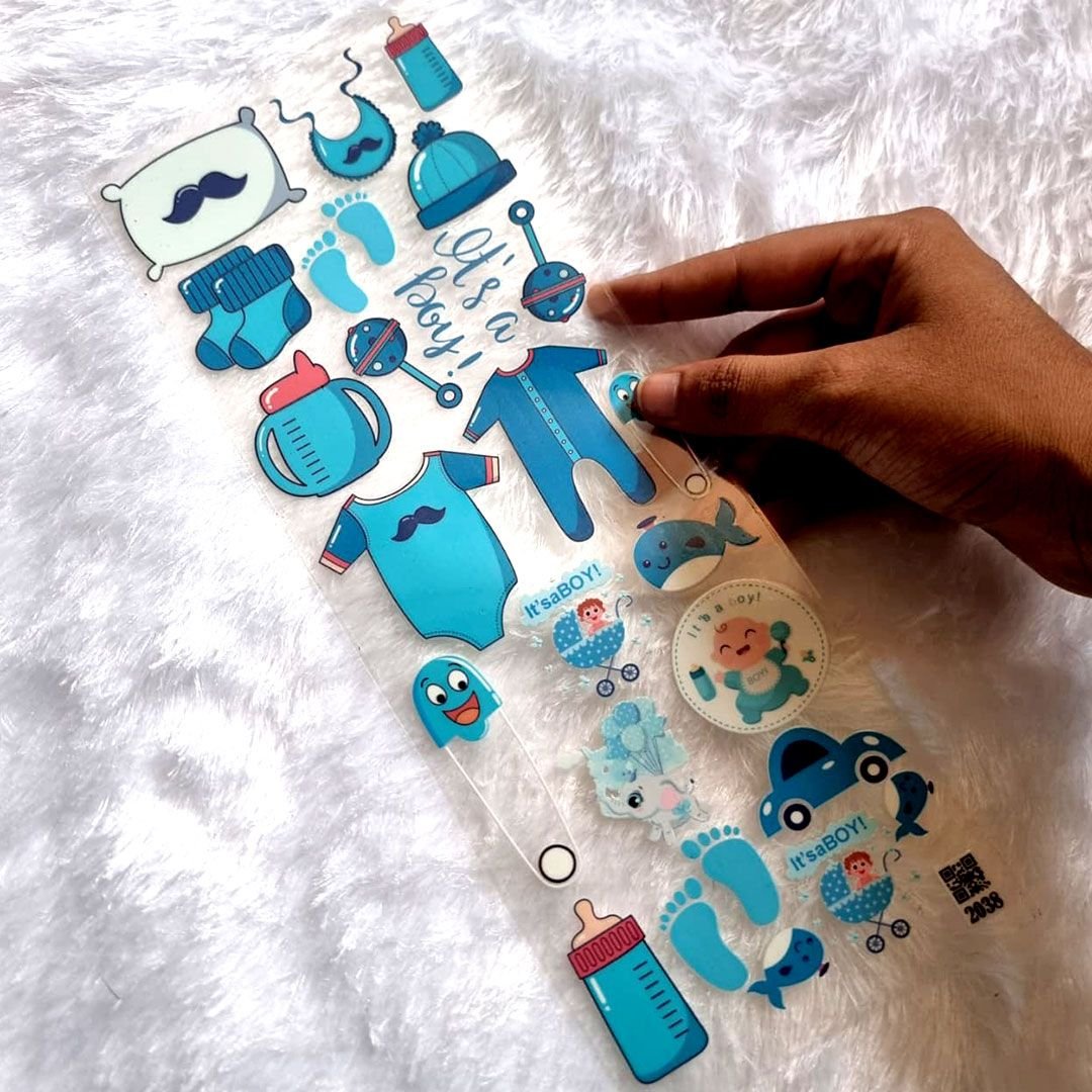 Baby Shower Boy Theme UV DTF Sheet