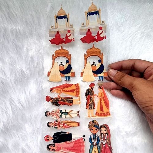 Bride & Groom Wedding UV DTF Sticker For Resin Art hover
