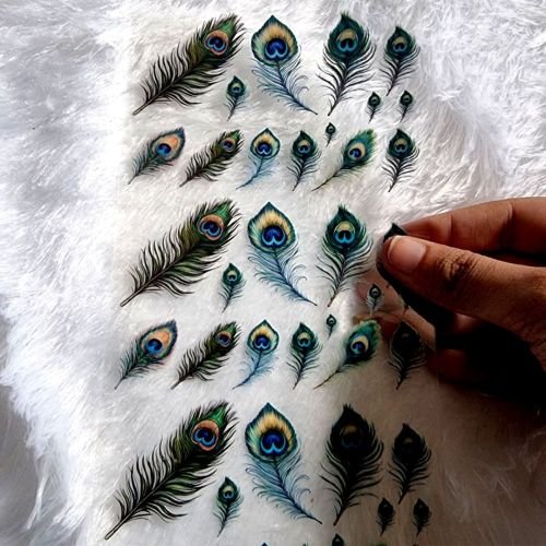 Decorative Peacock Feather UV DTF Sticker Pack hover
