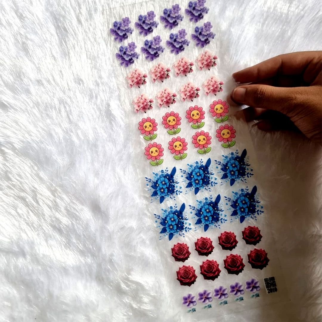Flower UV DTF Resin Sticker