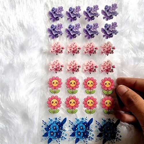 Flower UV DTF Resin Sticker hover