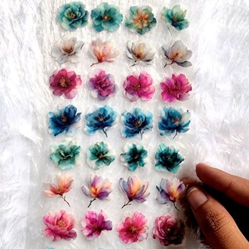 Flower UV DTF Resin Sticker hover
