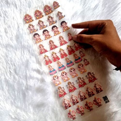 Ganeshji Peel-off Premium Resin Art Sticker Sheet