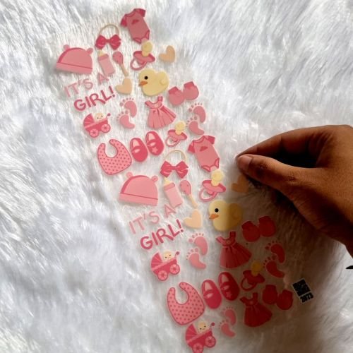 It's A Girl Theme UV DTF Stickers