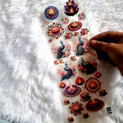 Luxury Diwali Theme UV DTF Sticker Sheet For Resin Art