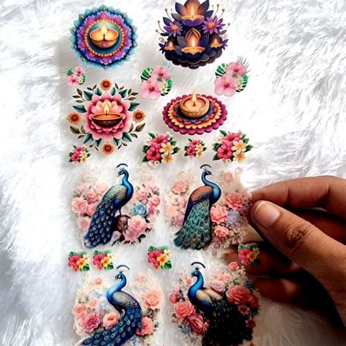 Luxury Diwali Theme UV DTF Sticker Sheet For Resin Art hover