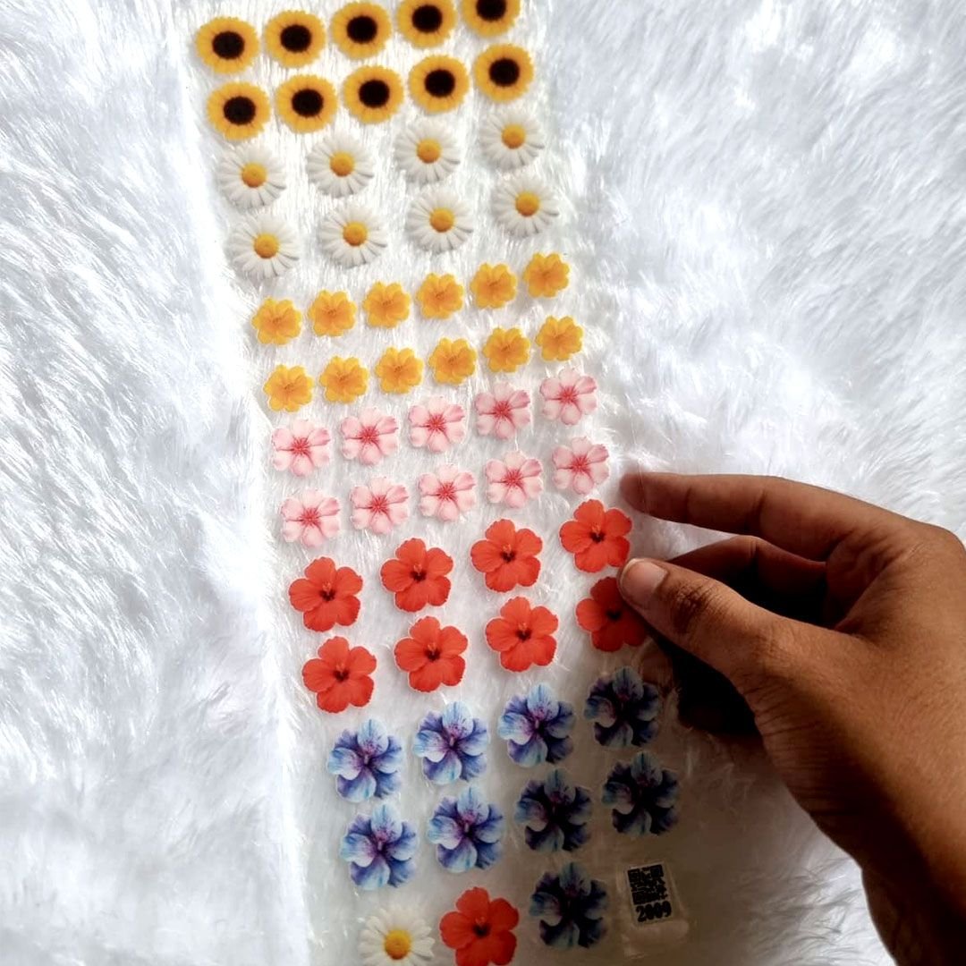Mix Flower UV DTF Resin Sticker