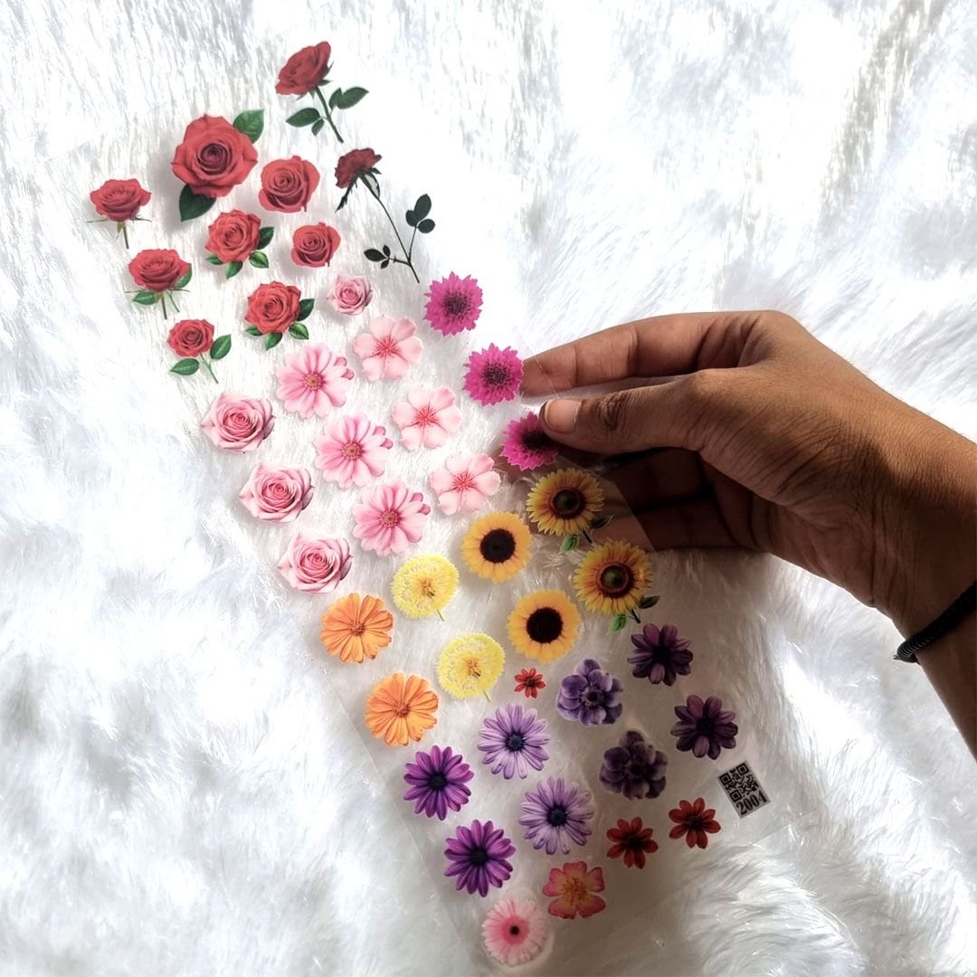 Mix Flower UV DTF Resin Sticker