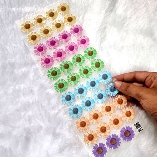 Multi Color Daisy Flower UV DTF Resin Sticker