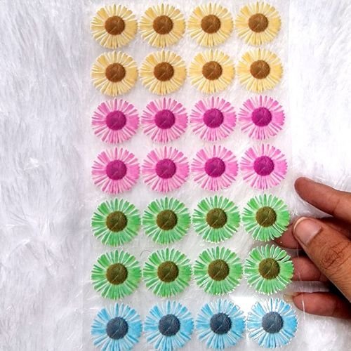 Multi Color Daisy Flower UV DTF Resin Sticker hover
