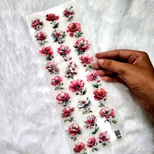 Multi Color Flower UV DTF Resin Sticker