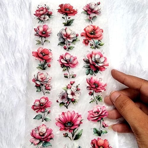 Multi Color Flower UV DTF Resin Sticker hover