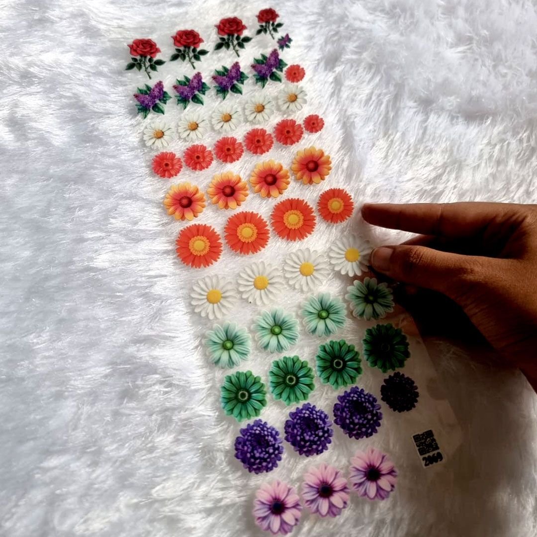 Multi-flower UV DTF Stickers For Resinart