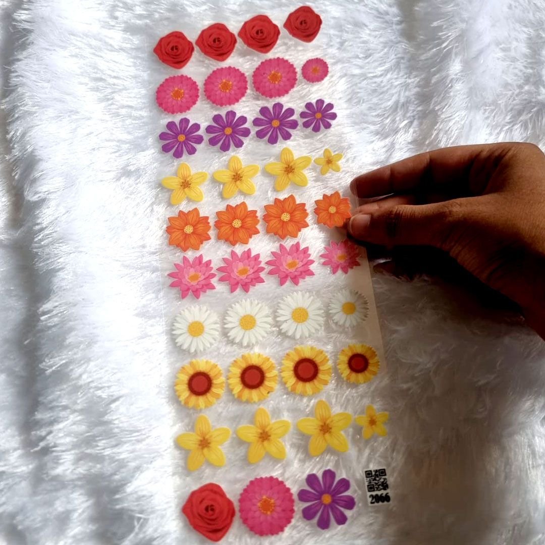 Multicolor Daisy Flower UV DTF Stickers