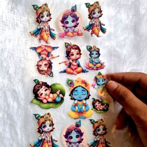 Multiple UV DTF Stickers Of "Little Krishna" For Resinart hover
