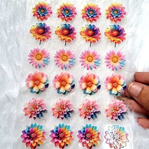 Pastel Color Flower UV DTF Resin Sticker hover