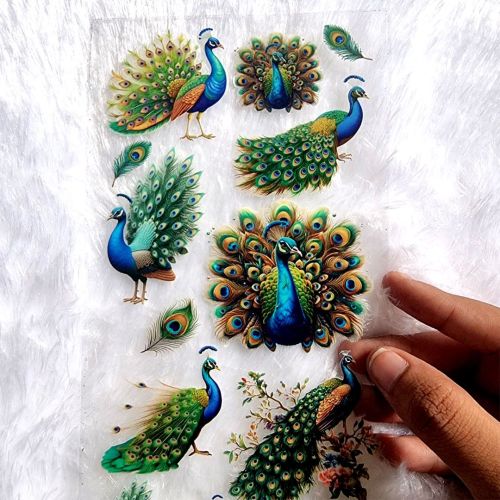 Peackck UV DTF Resin Sticker hover