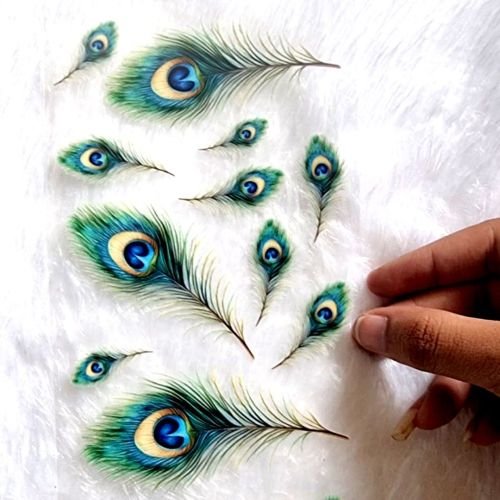 Premium Peacock Father UV DTF Sticker For Resinart hover