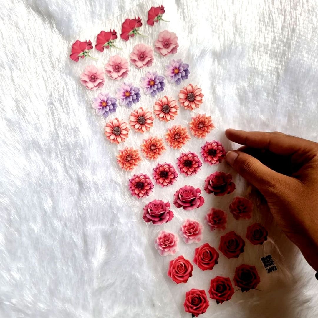 Premium UV DTF Flower Sticker Sheet For Resin Art