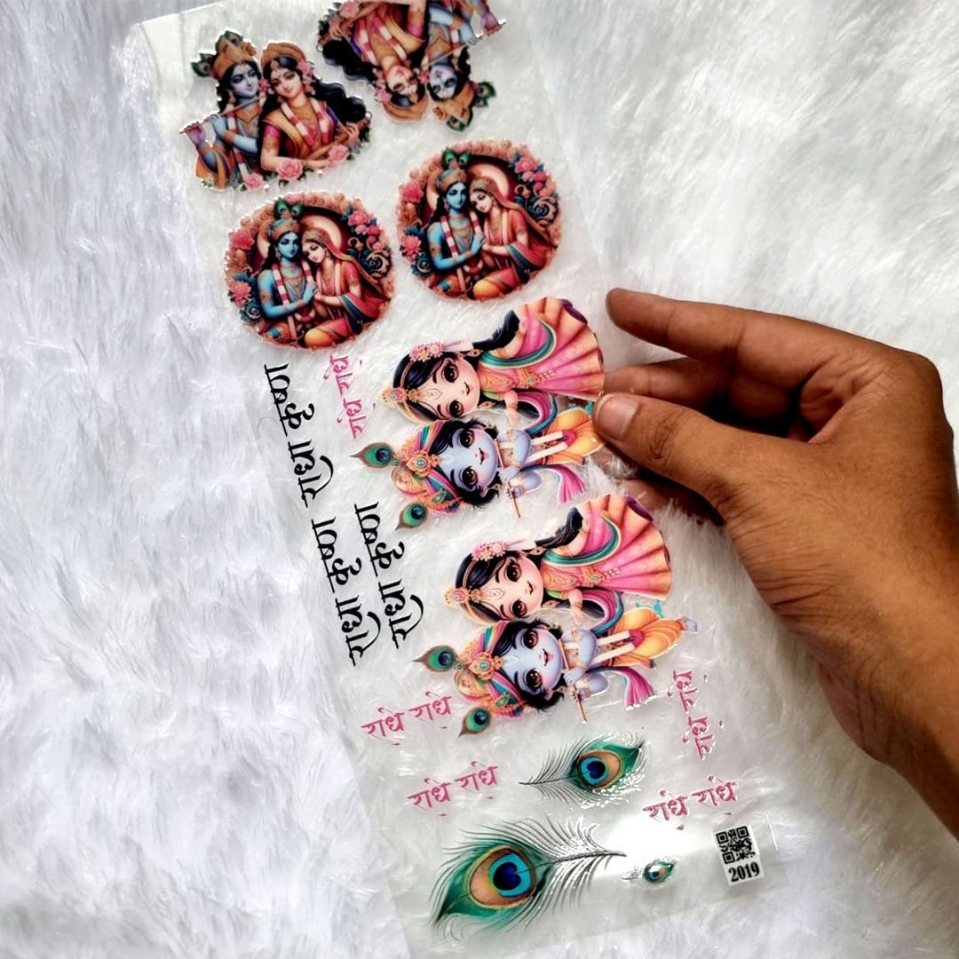 Radhe Krishna UV DTF Resin Sticker