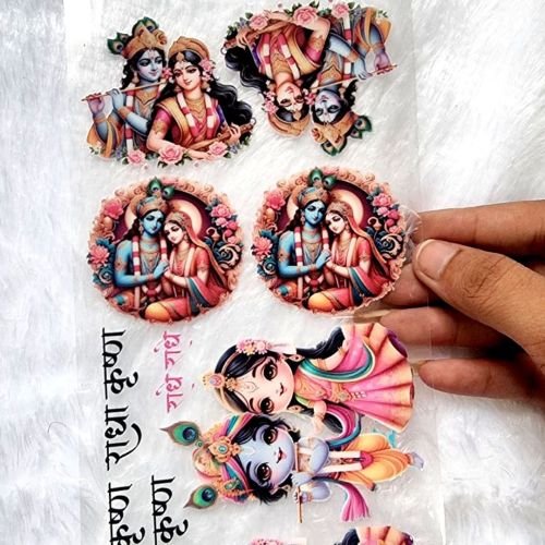 Radhe Krishna UV DTF Resin Sticker hover