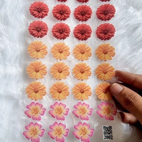 Red Flower Uv Dtf Sticker Sheet For Resin Art hover