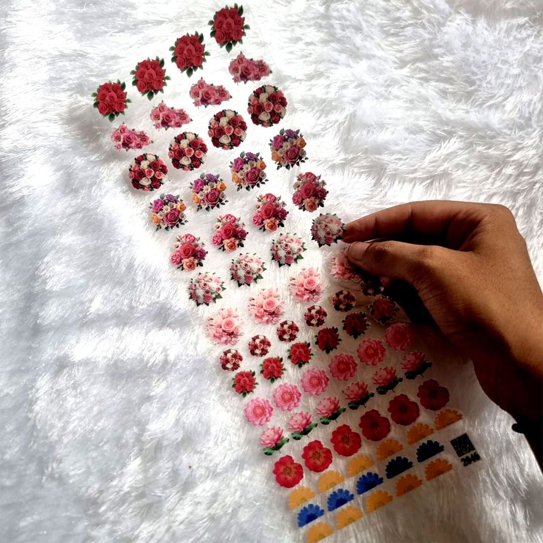 Rose Flower Bouquet UV DTF Transfer Sheet