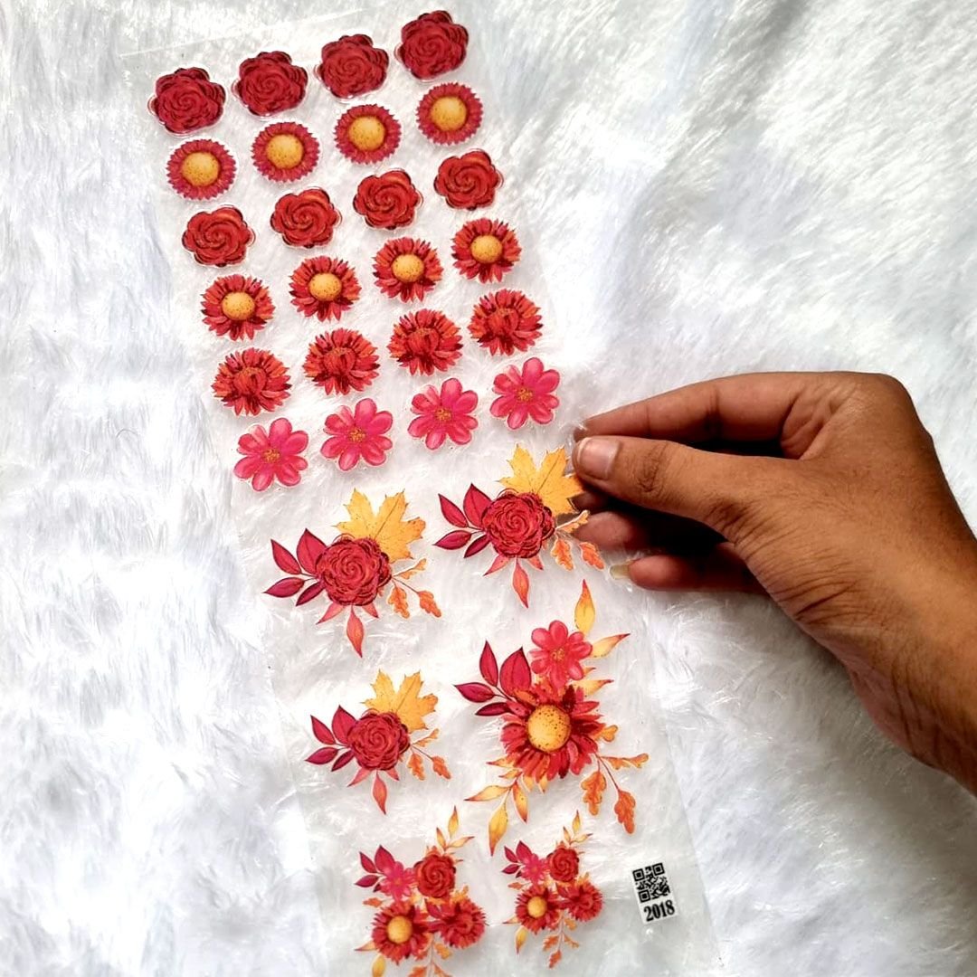 Rose Mix Flower Uv Dtf Sticker Sheet For Resin Art