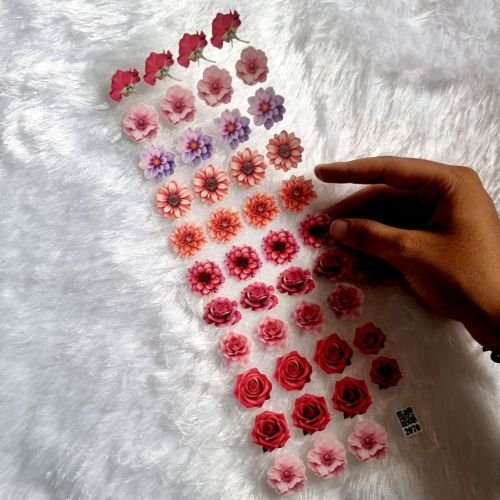 Roses And Daisies UV DTF Sticker For Resin Art