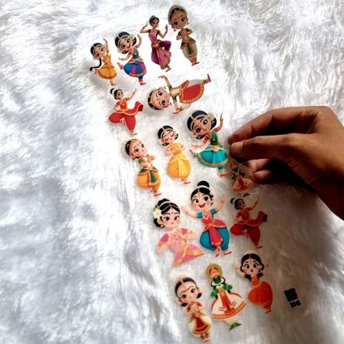 Traditional Indian Dance UV DTF Transfer Stickers