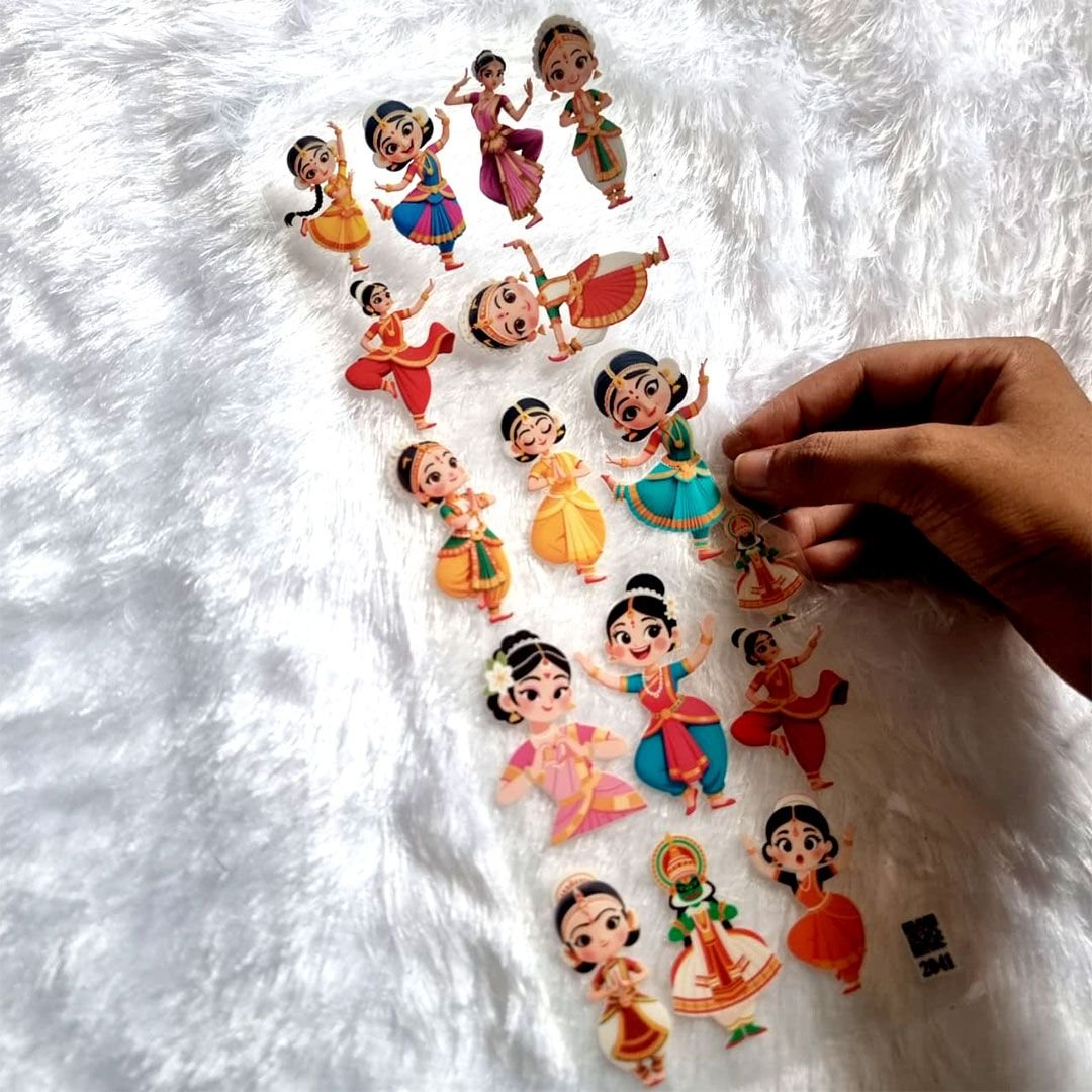 Traditional Indian Dance UV DTF Transfer Stickers