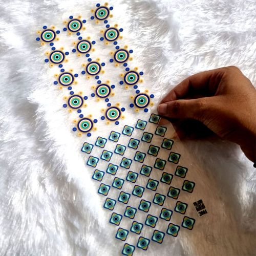 Turkish Evil Eye Transparent UV DTF Sticker Sheet