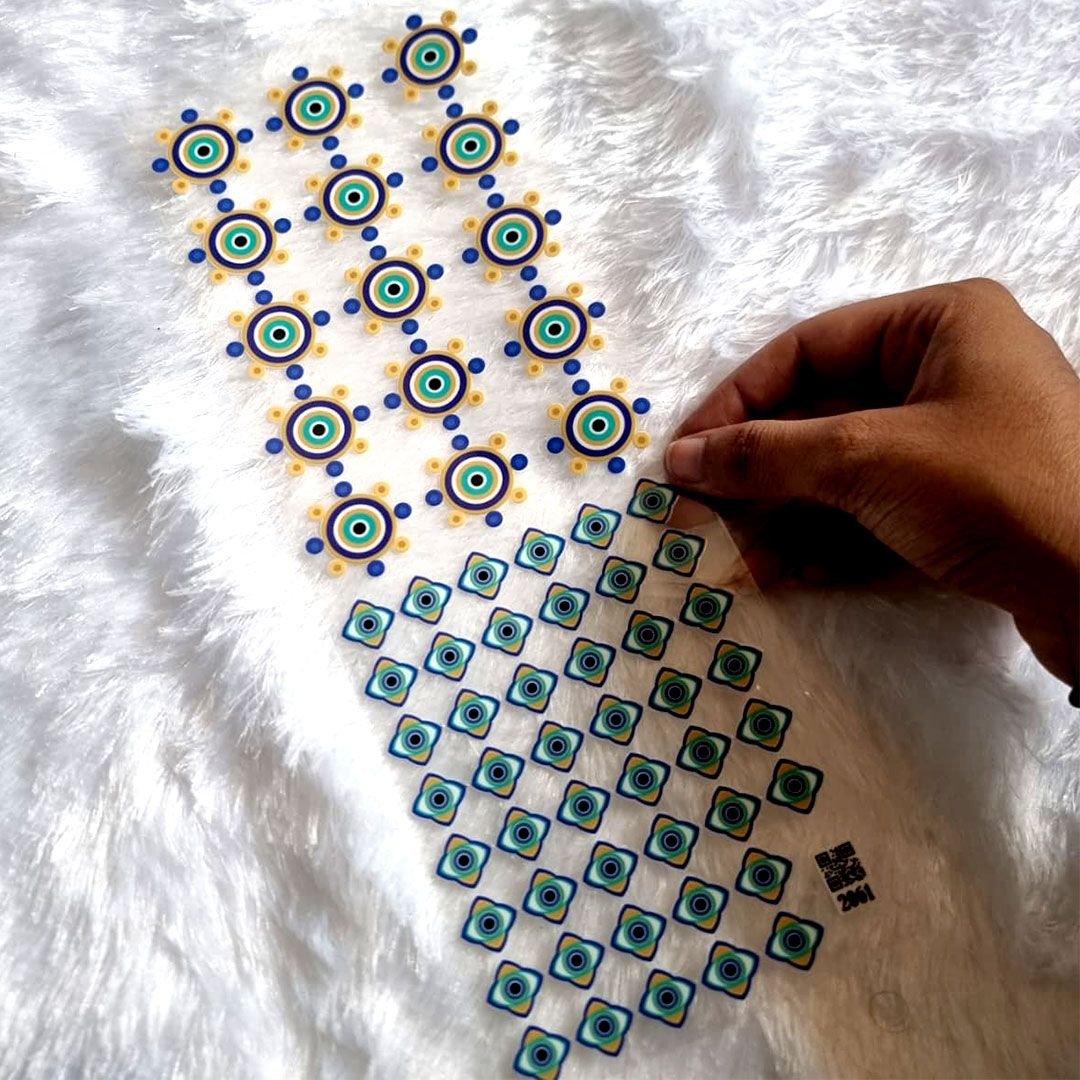 Turkish Evil Eye Transparent UV DTF Sticker Sheet
