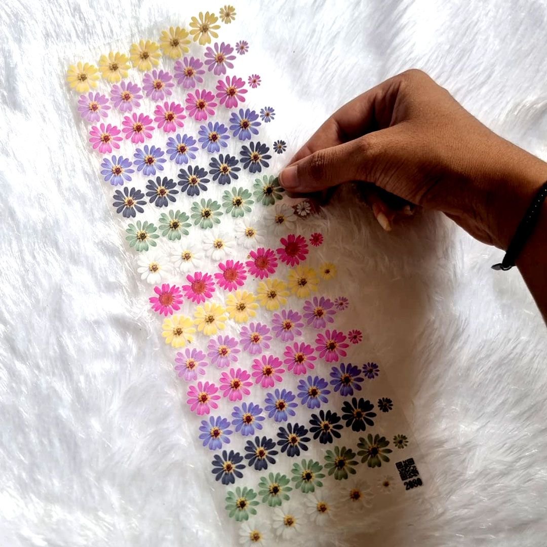 Vibrant Daisy-themed UV DTF Stickers