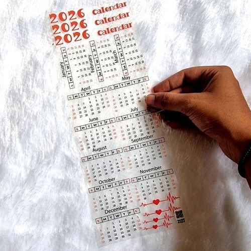 2026 Calendar Theme UV DTF Sticker For Resinart